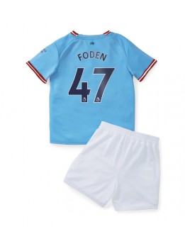 Manchester City Phil Foden #47 Heimtrikotsatz für Kinder 2022-23 Kurzarm (+ Kurze Hosen)